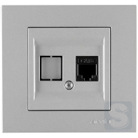 Розетка компьютерная RJ45 cat 6 Arvia Electric KAREN Серебро (20 03 2000 247)